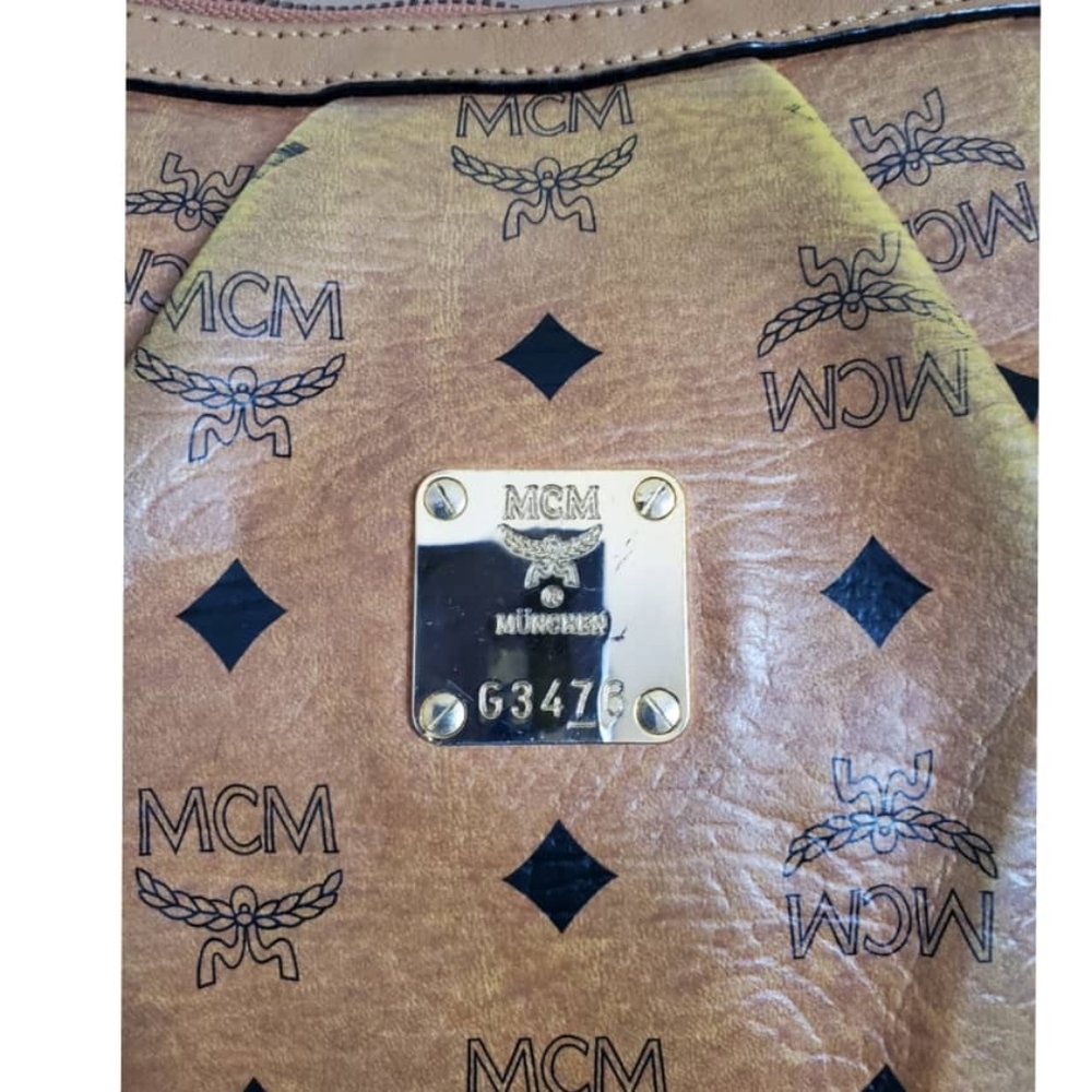 MCM Cognac Visetos shoudler Bag - Picture 8 of 14